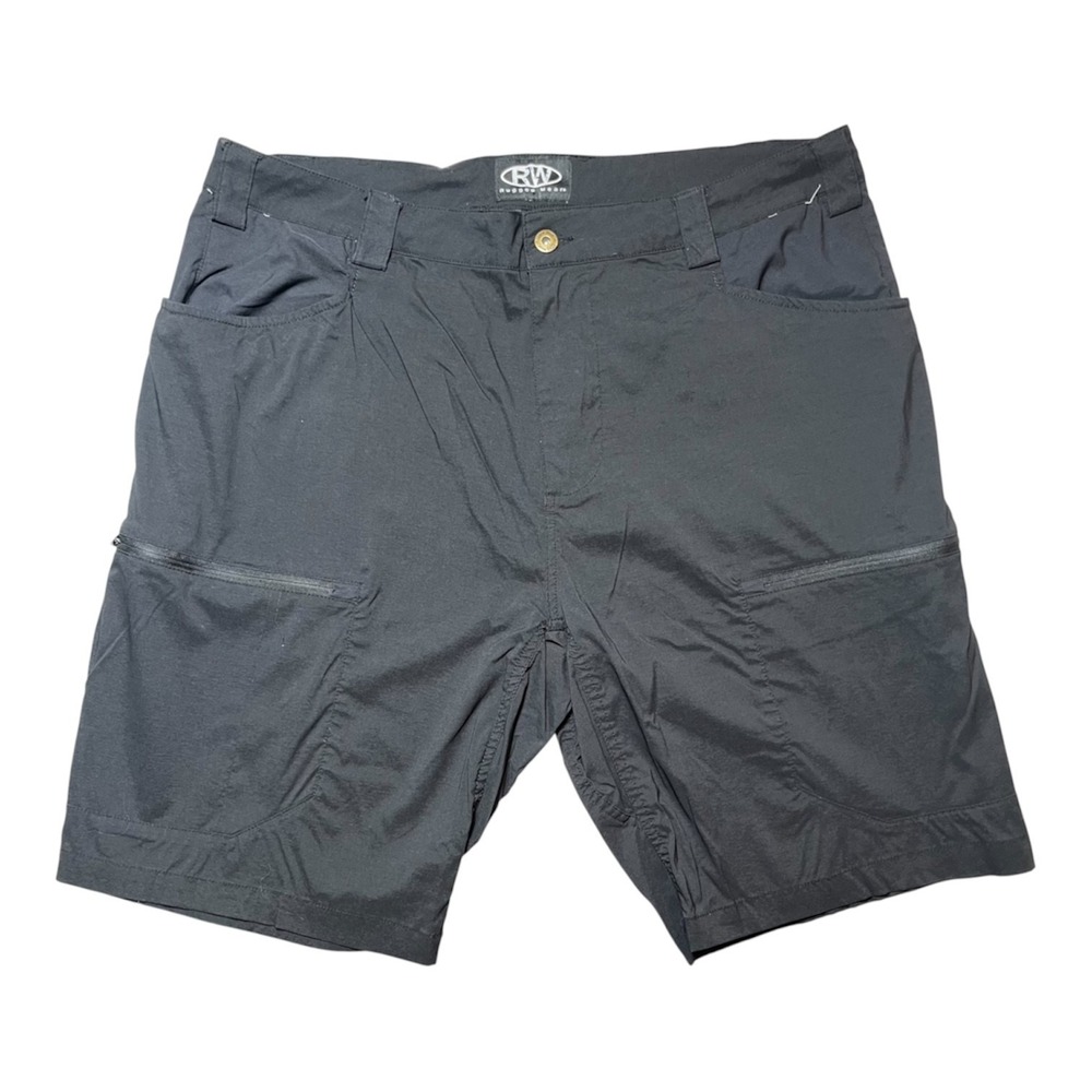 Rugged Wear Mens Sz 38 Utility Cargo Shorts Black Lightweight Zip Pocket-2228